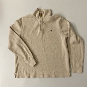 Ralph Lauren Cream Quarter Zip (Size M) #beige #polo #tan #preppy #sweater